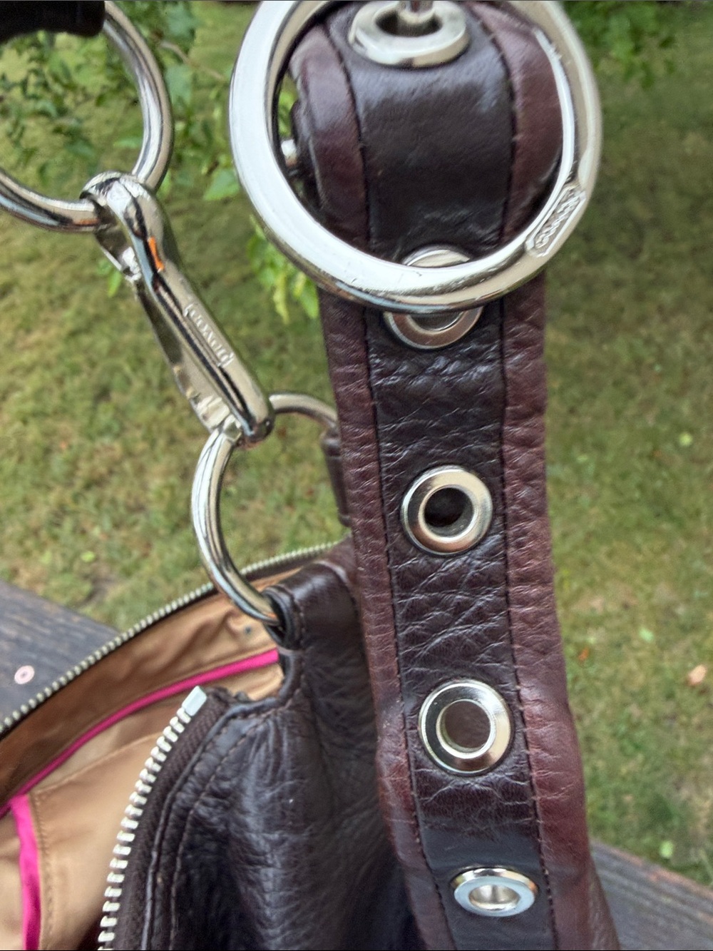 Coach Ali Convertible hobo leather dark brown crossbody - Picture 14 of 15